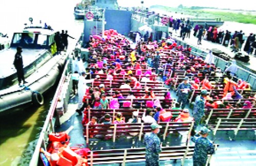 ১৬৪২ রোহিঙ্গা ভাসানচরে নতুন আবাসনে