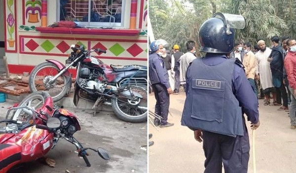 বরগুনার পাথরঘাটায় পুলিশের সাথে দুই মেয়র প্রার্থীর সমর্থকদের সংঘর্ষ, আহত ১২