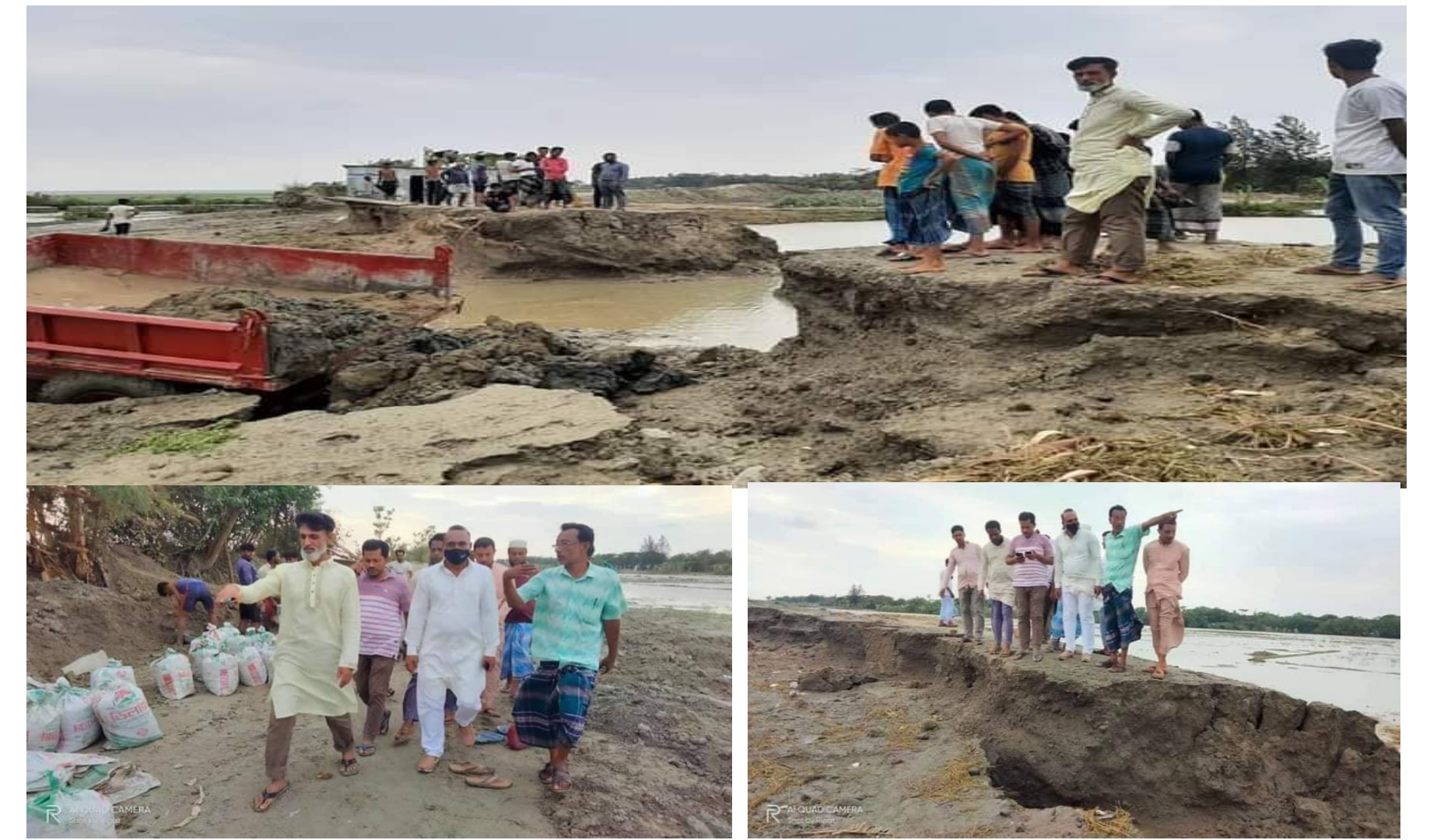 জোয়ারে ভেঙ্গে যাওয়া সারিকাইতের বেড়িবাঁধ শীঘ্রই আবারো মেরামতের আশ্বাস এমপি মিতার 