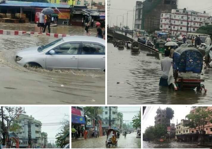 প্রচন্ড ভারী বৃষ্টিতে তলিয়ে গেছে বন্দর নগরী চট্টগ্রাম,চরম ভোগান্তিতে সাধারণ মানুষ