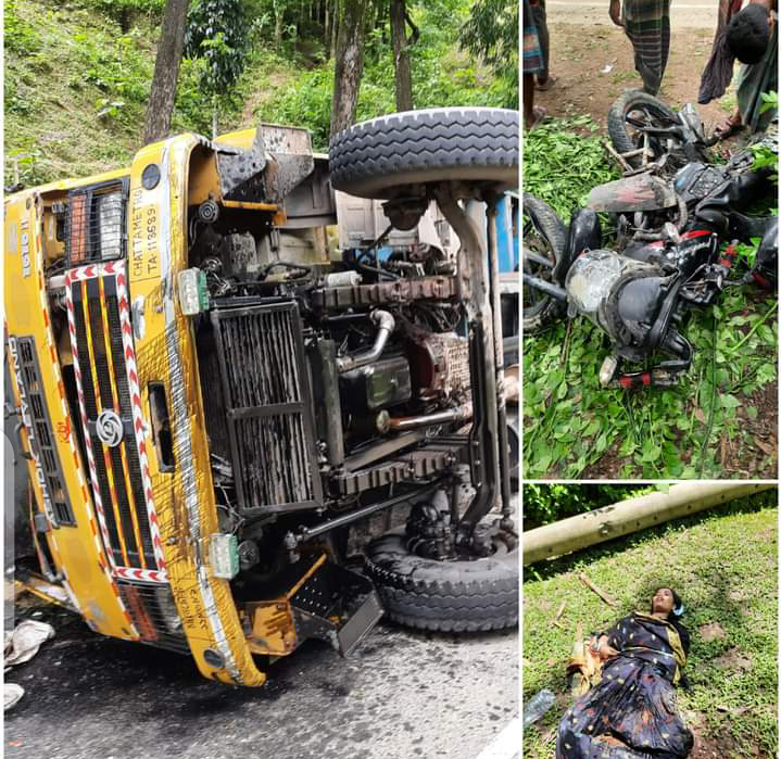 বান্দরবানের লামা চকোরিয়া সড়কের লাইনঝিরি নামক স্থানে ট্রাক মোটরসাইকেল সংঘর্ষ নিহত ৩ আহত ৪