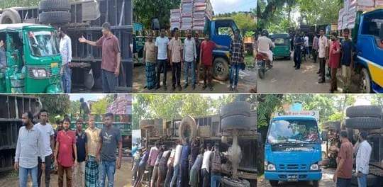 বড়লেখায় সড়ক দুর্ঘটনায় তীব্র যানজট; নিসচা'রপ্রচেষ্টায় যান চলাচল স্বাভাবিক 