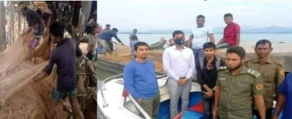 সুনামগঞ্জের তাহিরপুরে টাঙ্গুয়ার হাওরে দশ লক্ষ্য টাকার নিষিদ্ধ জাল জব্দ 