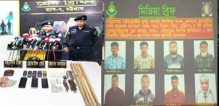 অপহরণের পর মুক্তিপণ দাবি,র‌্যাবের বিশেষ অভিযানে সাবেক চেয়ারম্যানসহ  ৮ জন গ্রেফতার 