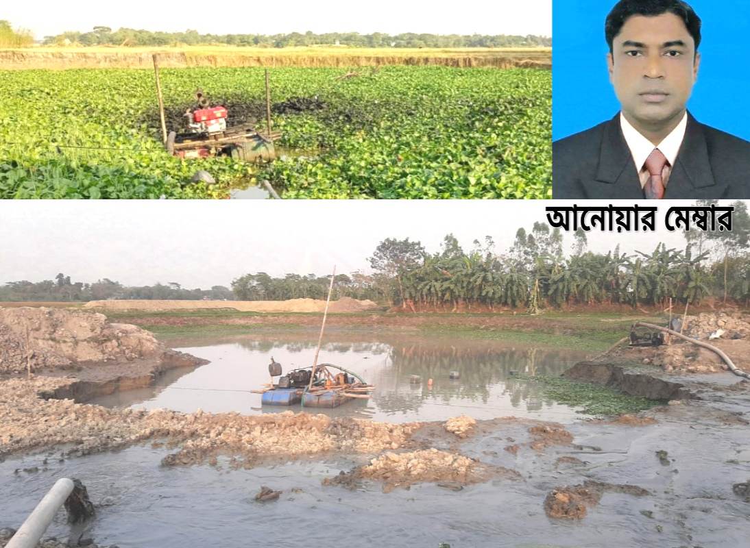 মুরাদনগরে ড্রেজারে মাটি ও বালু উওোলন আনোয়ার মেম্বারের আতঙ্কে কৃষক