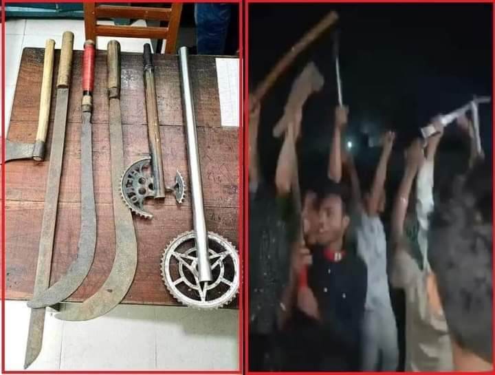 রাজশাহীতে ফেসবুকে ভাইরাল হওয়া অস্ত্র হাতে নৃত্য করে ভাইরাল ৭ জনকে গ্রেফতার করেছে পুলিশ। দেশীয় অস্ত্র উদ্ধার