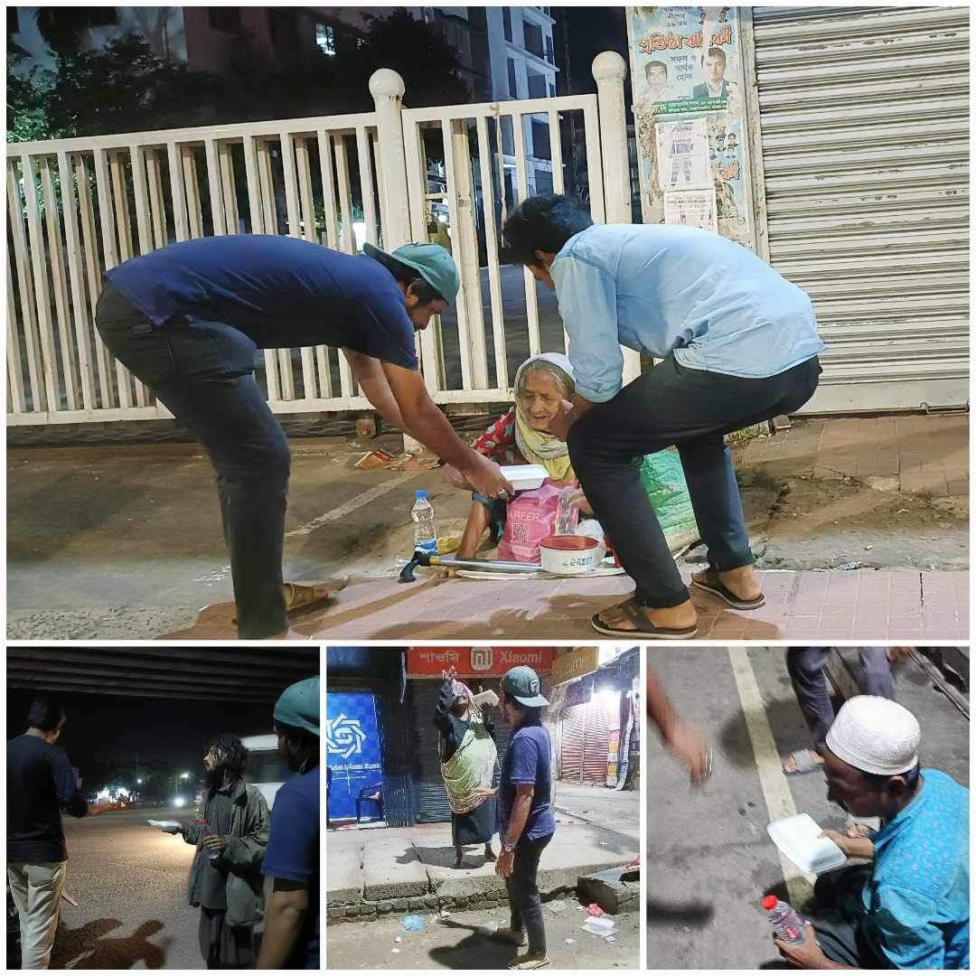 দুঃস্থদের মধ্যে খাবার বিতরণ করলো তরুণ সংঘ