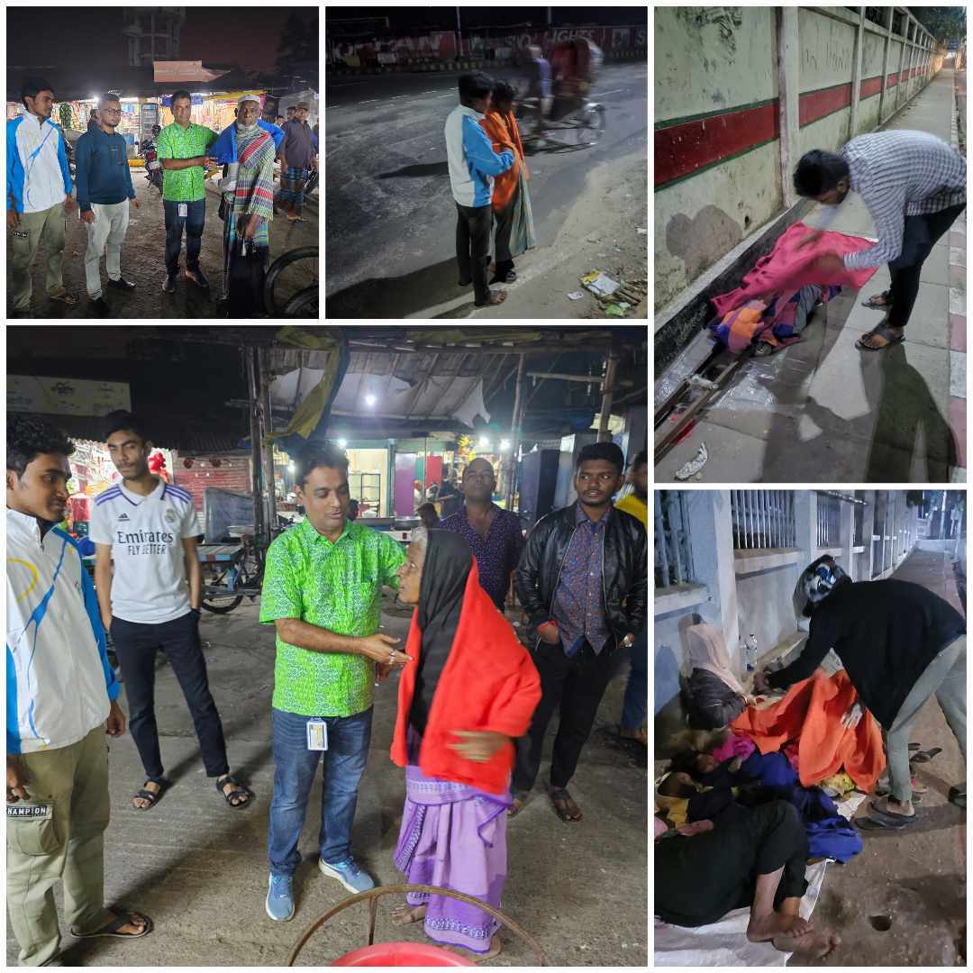 মানবতার ফেরিওয়ালা আশিষ কান্তি মুহুরী নির্দেশে দুস্থদের মাঝে  কম্বল বিতরণ করেন তরুণ সংঘ